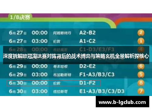 深度拆解欧冠淘汰赛对阵背后的战术博弈与策略玄机全景解析探核心